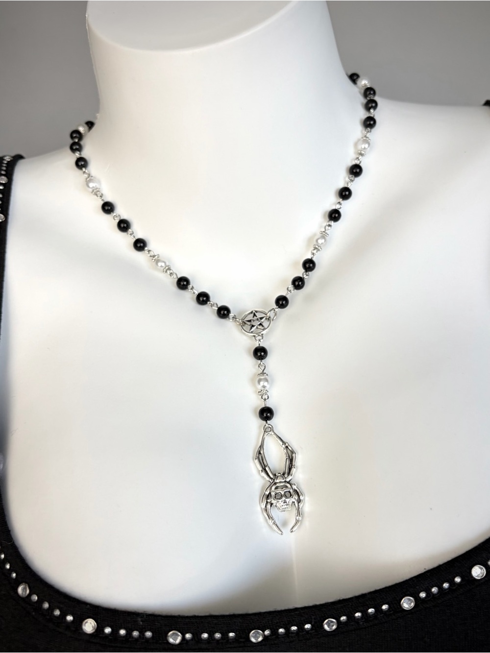 Handmade Gothic Spider Pendant Necklace